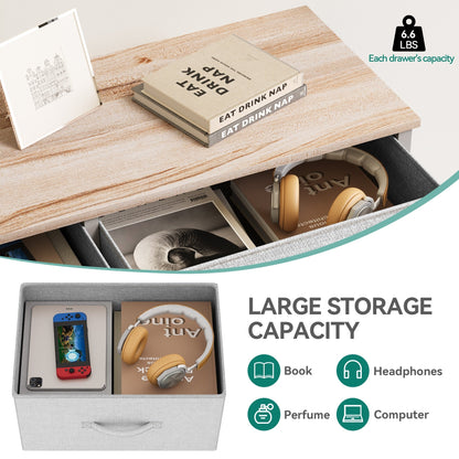 Modern 4/8/10-drawer Bedroom Fabric Dresser Storage Tower with Wood Top