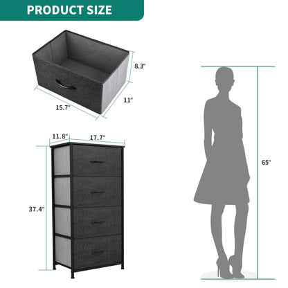 Modern 4/8/10-drawer Bedroom Fabric Dresser Storage Tower with Wood Top