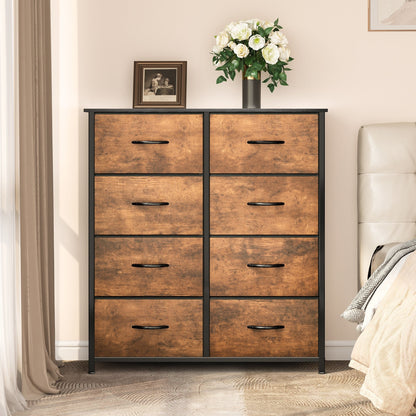 Modern 4/8/10-drawer Bedroom Fabric Dresser Storage Tower with Wood Top