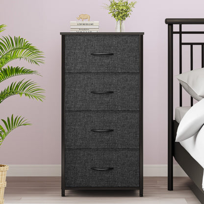 Modern 4/8/10-drawer Bedroom Fabric Dresser Storage Tower with Wood Top