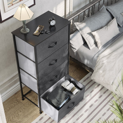 Modern 4/8/10-drawer Bedroom Fabric Dresser Storage Tower with Wood Top