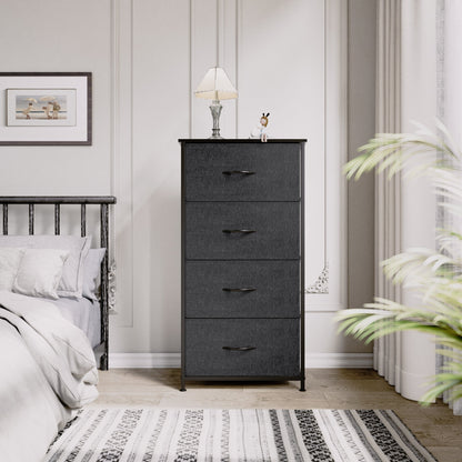 Modern 4/8/10-drawer Bedroom Fabric Dresser Storage Tower with Wood Top