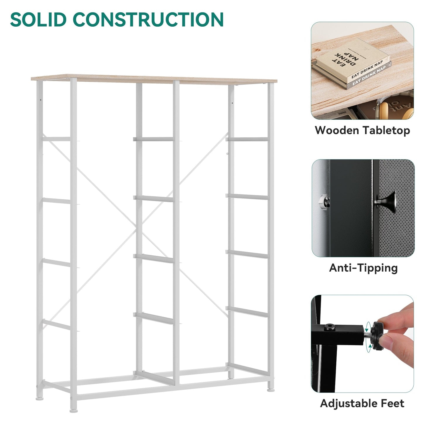 Modern 4/8/10-drawer Bedroom Fabric Dresser Storage Tower with Wood Top