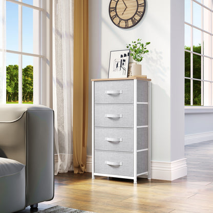 Modern 4/8/10-drawer Bedroom Fabric Dresser Storage Tower with Wood Top