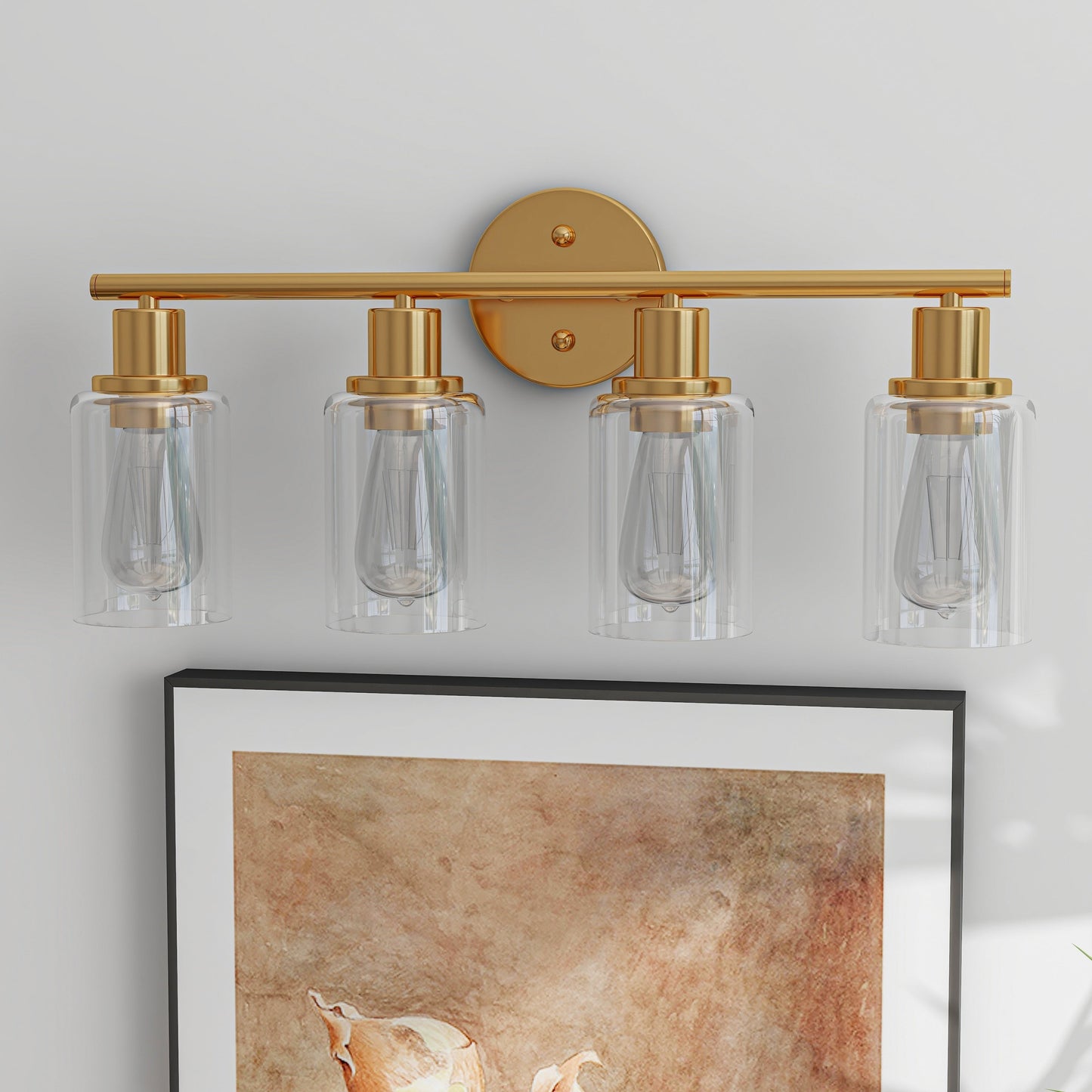 4-Light Bathroom Vanity Light with Clear Glass