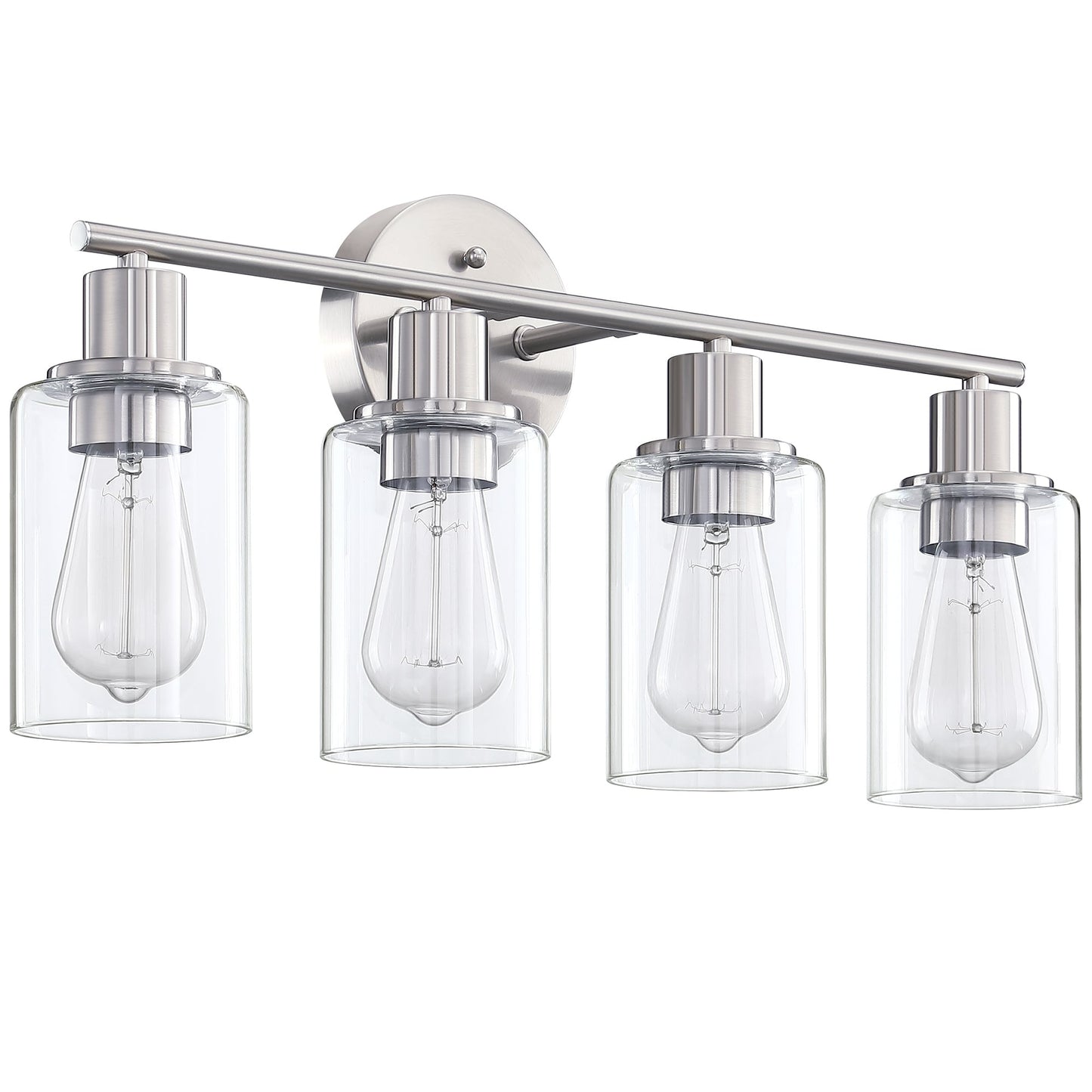 4-Light Bathroom Vanity Light with Clear Glass