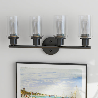 4-Light Bathroom Vanity Light with Clear Glass