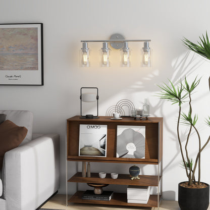 4-Light Bathroom Vanity Light with Clear Glass