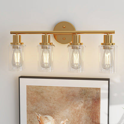 4-Light Bathroom Vanity Light with Clear Glass