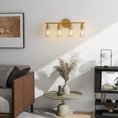 4-Light Bathroom Vanity Light with Clear Glass