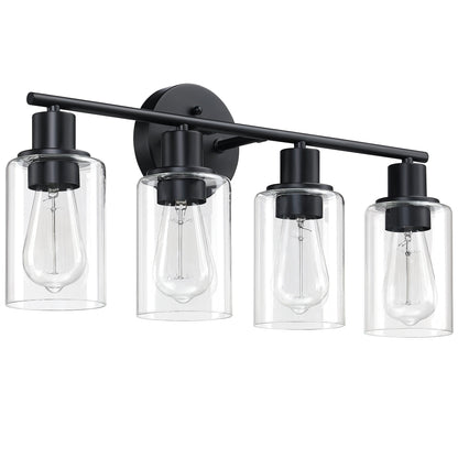 4-Light Bathroom Vanity Light with Clear Glass
