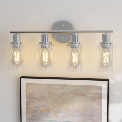 4-Light Bathroom Vanity Light with Clear Glass