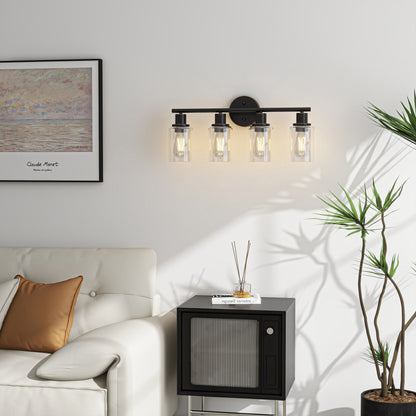 4-Light Bathroom Vanity Light with Clear Glass