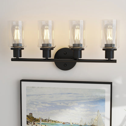 4-Light Bathroom Vanity Light with Clear Glass