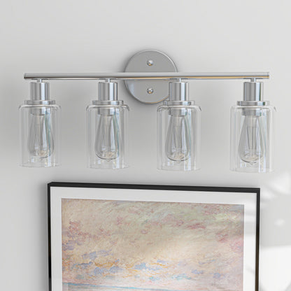 4-Light Bathroom Vanity Light with Clear Glass
