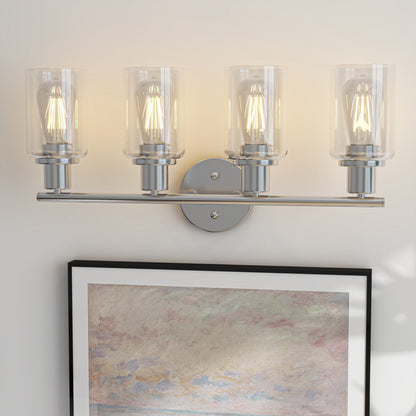 4-Light Bathroom Vanity Light with Clear Glass