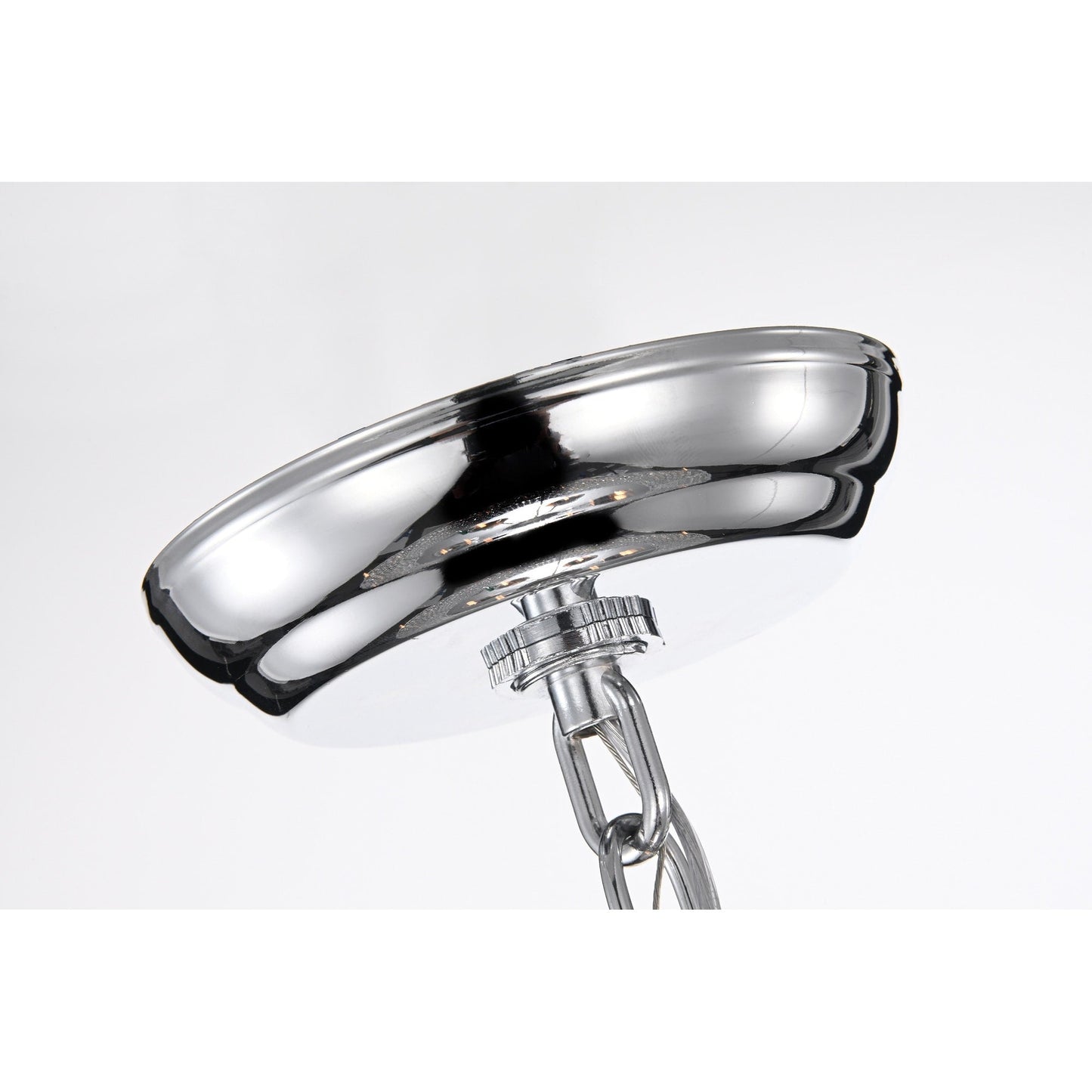 Round Beaded Drum Chandelier with Hanging Crystals