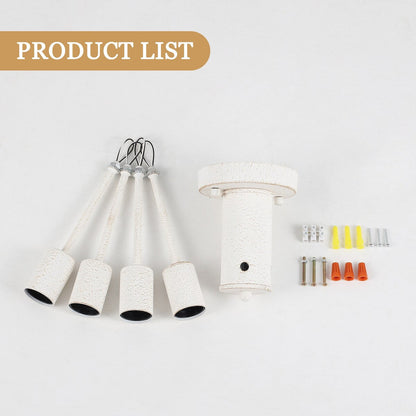 4-Light Industrial Semi Flush Mount Ceiling Light for Kitchen Dining Room Bedroom Study Living Room - N/A