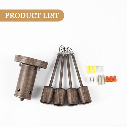 4-Light Industrial Semi Flush Mount Ceiling Light for Kitchen Dining Room Bedroom Study Living Room - N/A