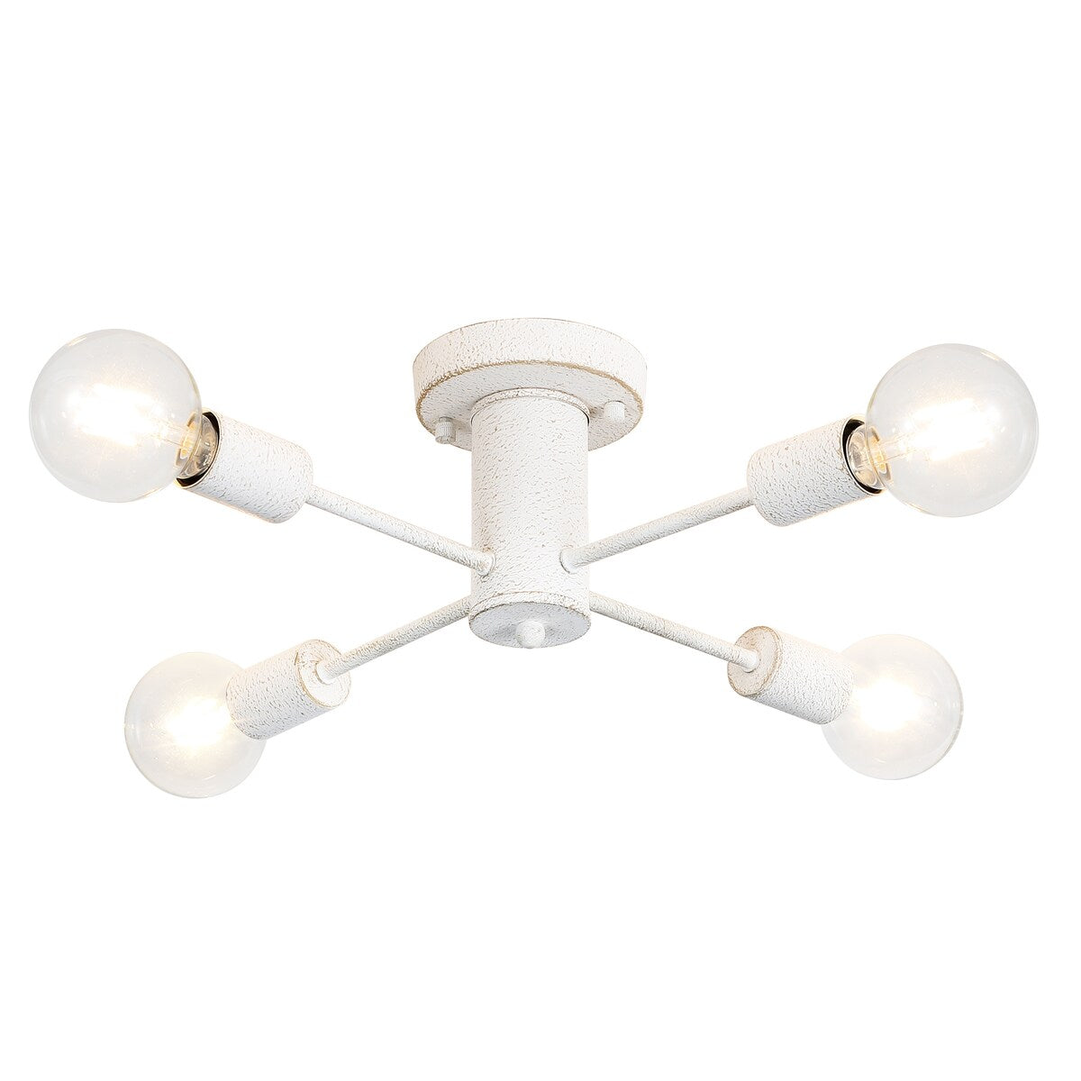 4-Light Industrial Semi Flush Mount Ceiling Light for Kitchen Dining Room Bedroom Study Living Room - N/A