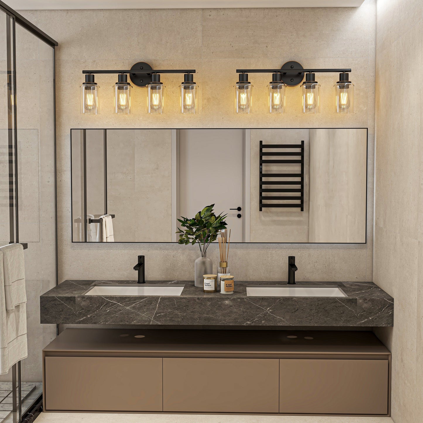 4-Light Vintage Bathroom Vanity Lights