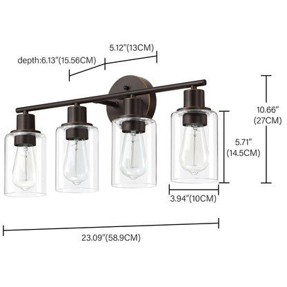 4-Light Vintage Bathroom Vanity Lights
