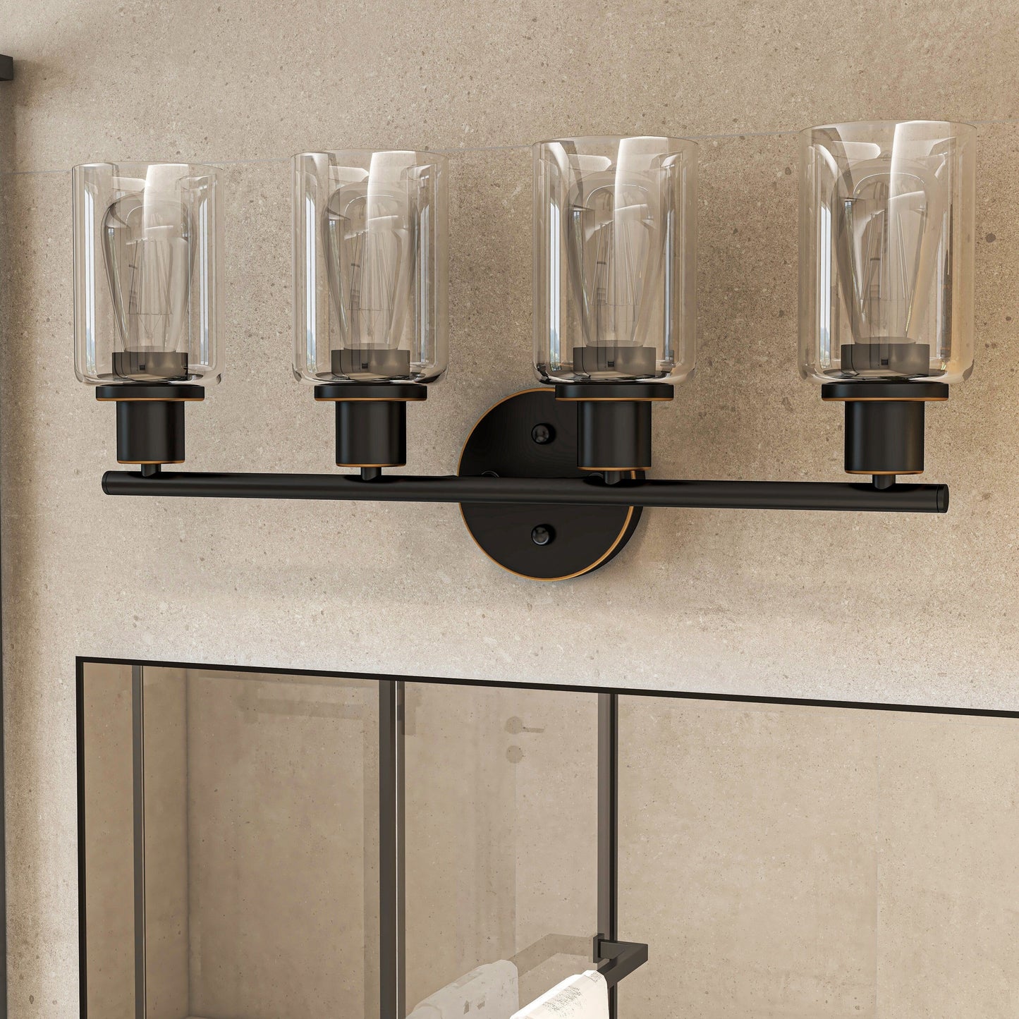 4-Light Vintage Bathroom Vanity Lights