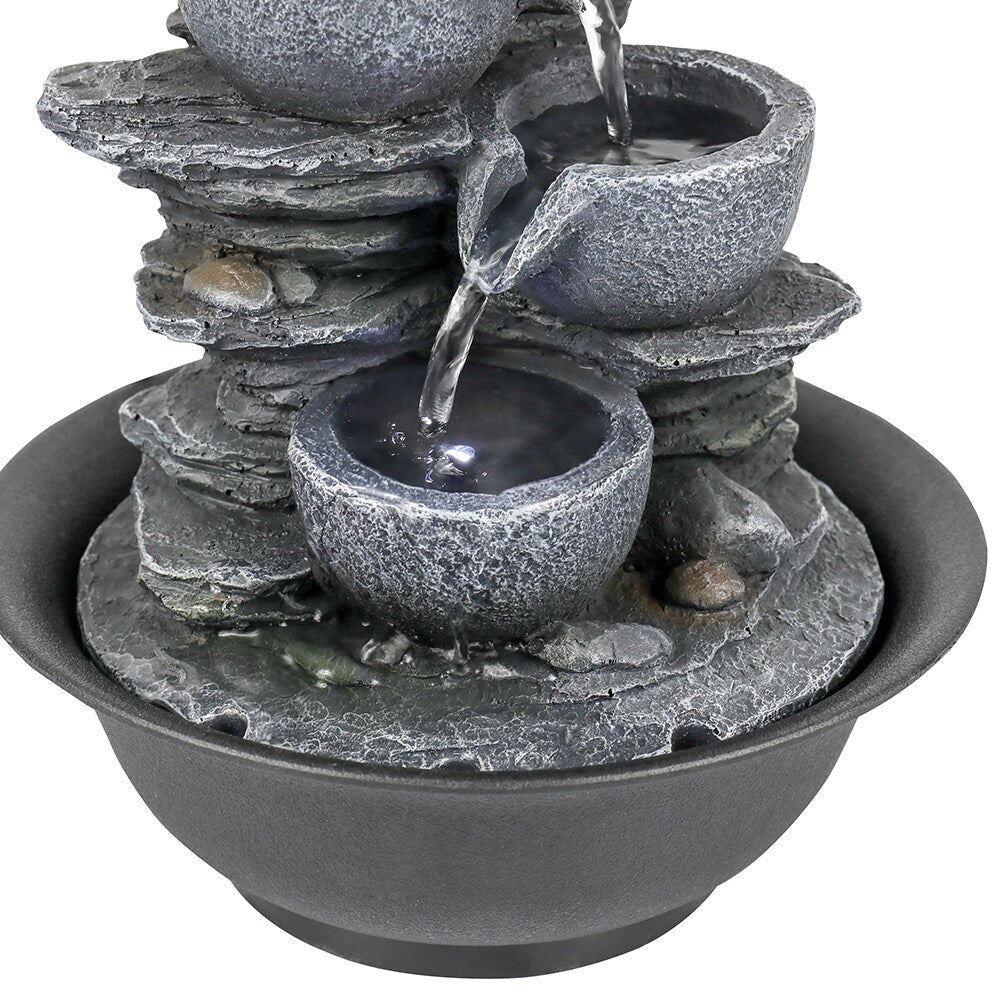 4-Tier Water Fountain Indoor Relaxation Waterfall Feature for Home