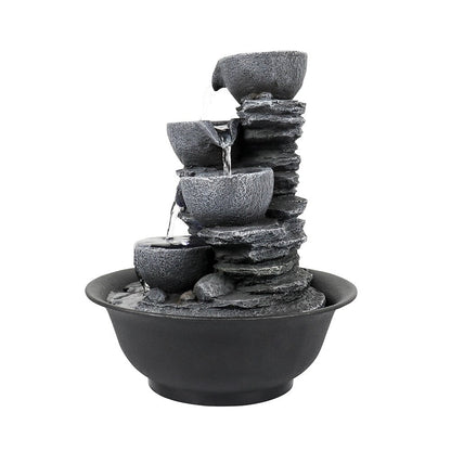 4-Tier Water Fountain Indoor Relaxation Waterfall Feature for Home
