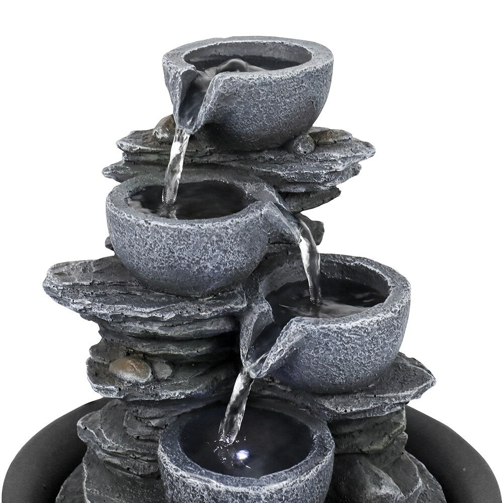 4-Tier Water Fountain Indoor Relaxation Waterfall Feature for Home