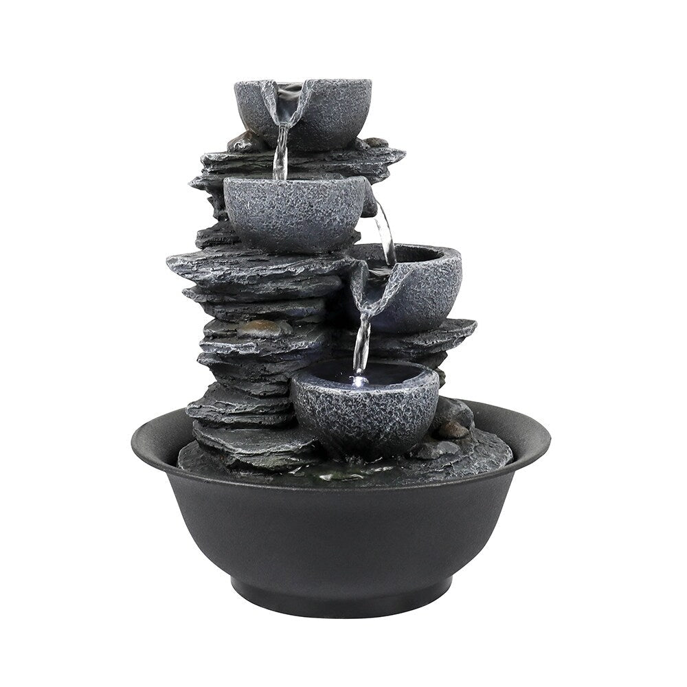 4-Tier Water Fountain Indoor Relaxation Waterfall Feature for Home