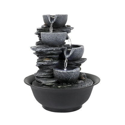 4-Tier Water Fountain Indoor Relaxation Waterfall Feature for Home