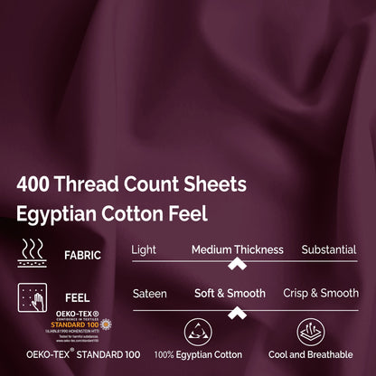 Egyptian Cotton 400 Thread Count Solid Bed Sheet Set by Superior