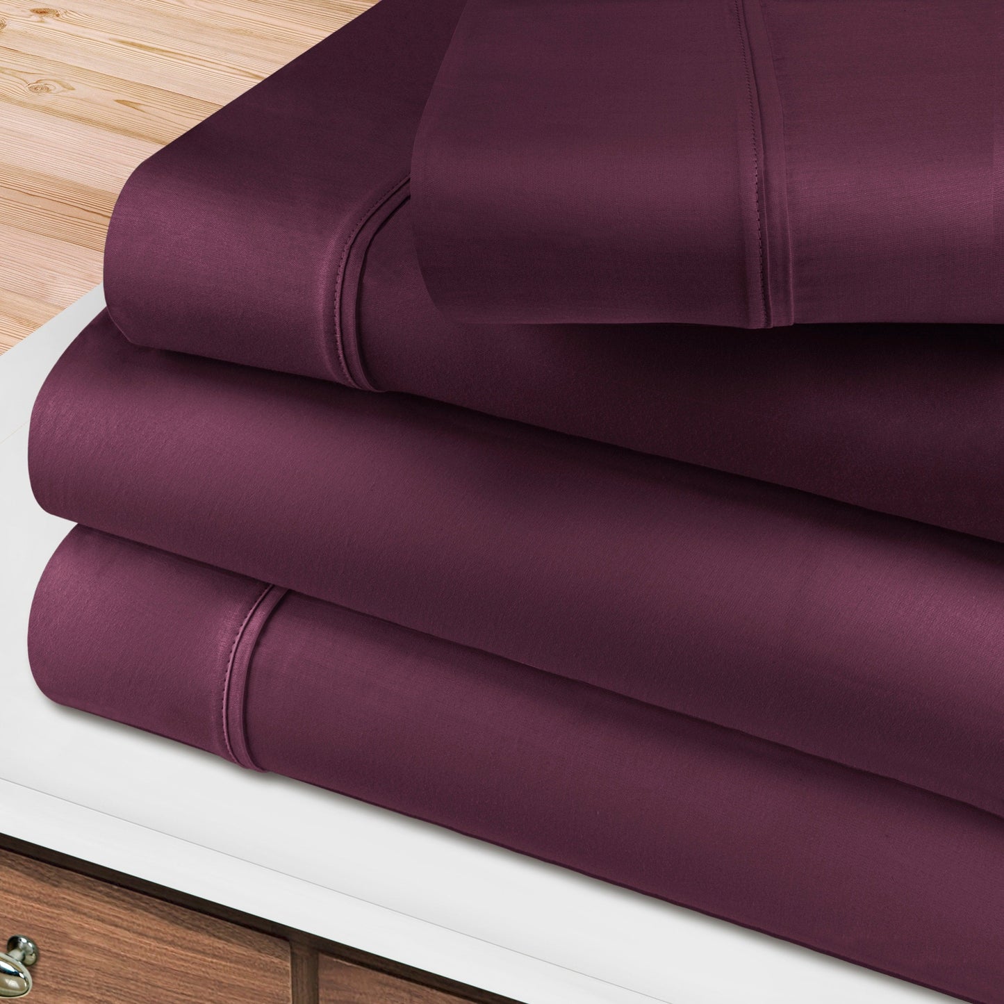 Egyptian Cotton 400 Thread Count Solid Bed Sheet Set by Superior