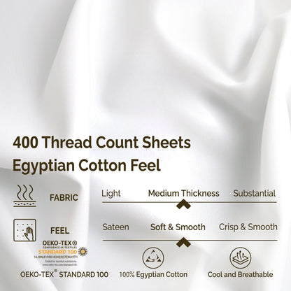 Egyptian Cotton 400 Thread Count Solid Bed Sheet Set by Superior