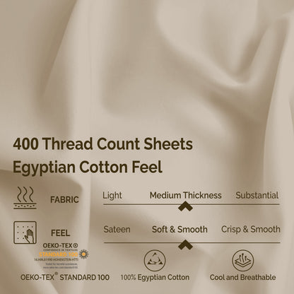 Egyptian Cotton 400 Thread Count Solid Bed Sheet Set by Superior