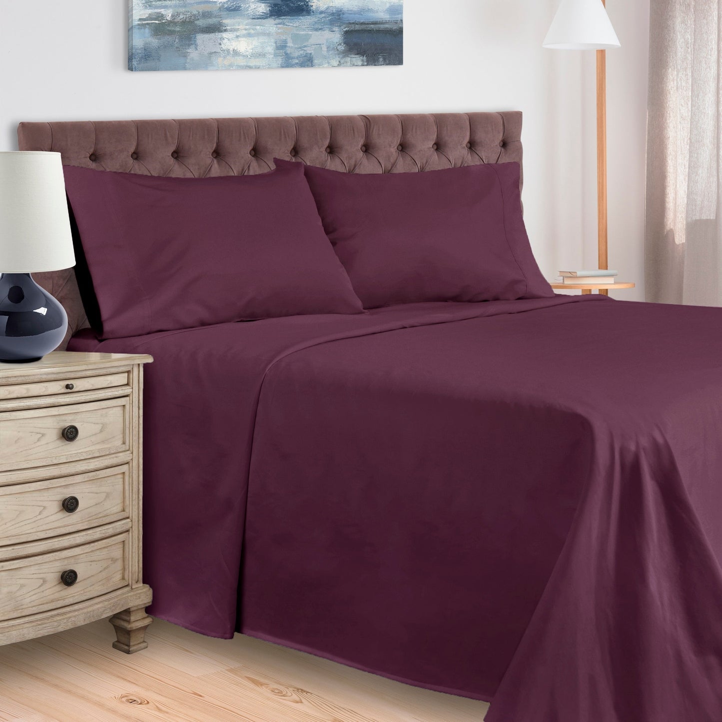Egyptian Cotton 400 Thread Count Solid Bed Sheet Set by Superior