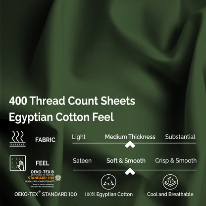 Egyptian Cotton 400 Thread Count Solid Bed Sheet Set by Superior
