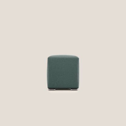 Pouf cubo in tessuto morbido smacchiabile T05 verde
