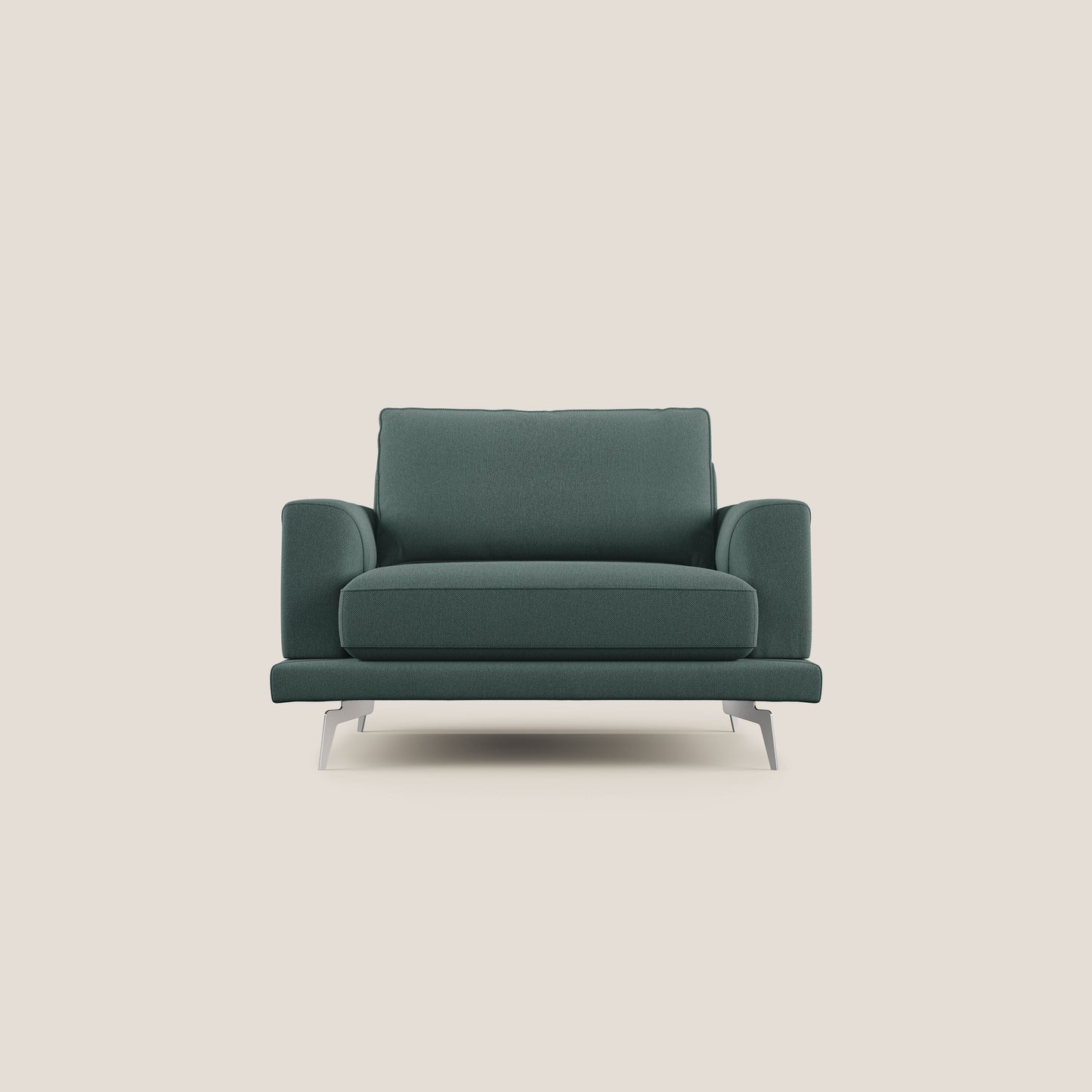 Dorian poltrona moderna in tessuto smacchiabile T05 verde