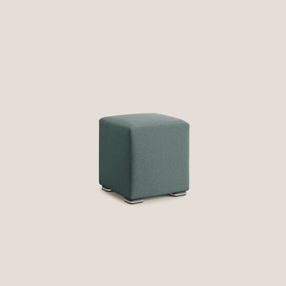 Pouf cubo in tessuto morbido smacchiabile T05 verde