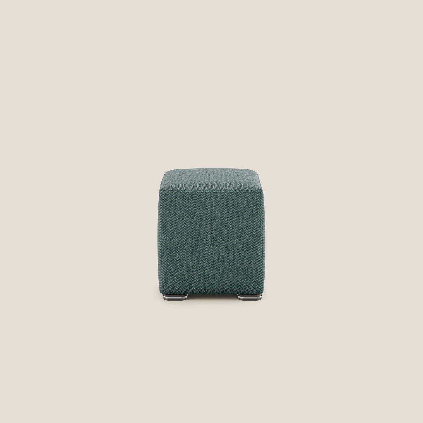 Pouf cubo in tessuto morbido smacchiabile T05 verde