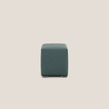Pouf cubo in tessuto morbido smacchiabile T05 verde