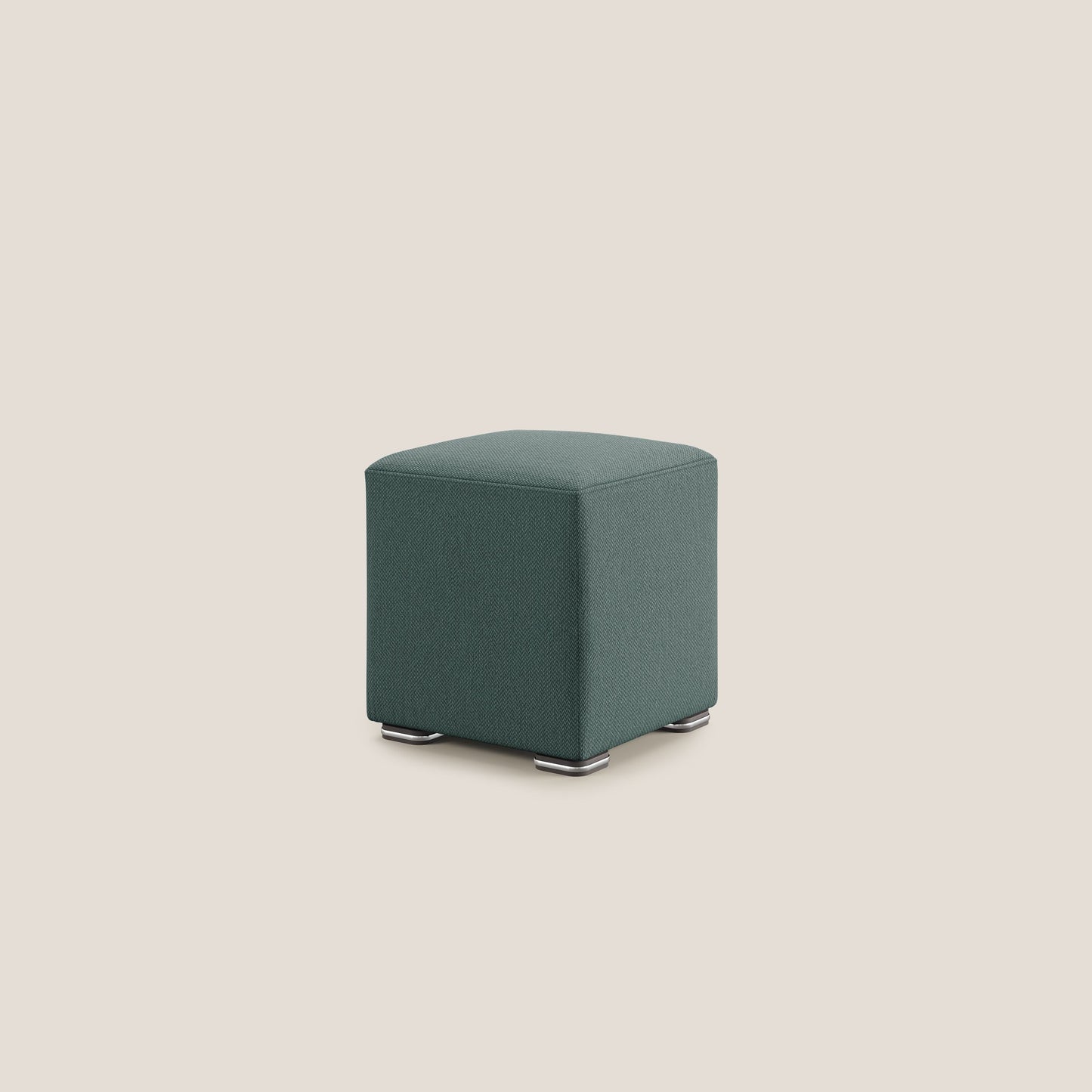 Pouf cubo in tessuto morbido smacchiabile T05 verde
