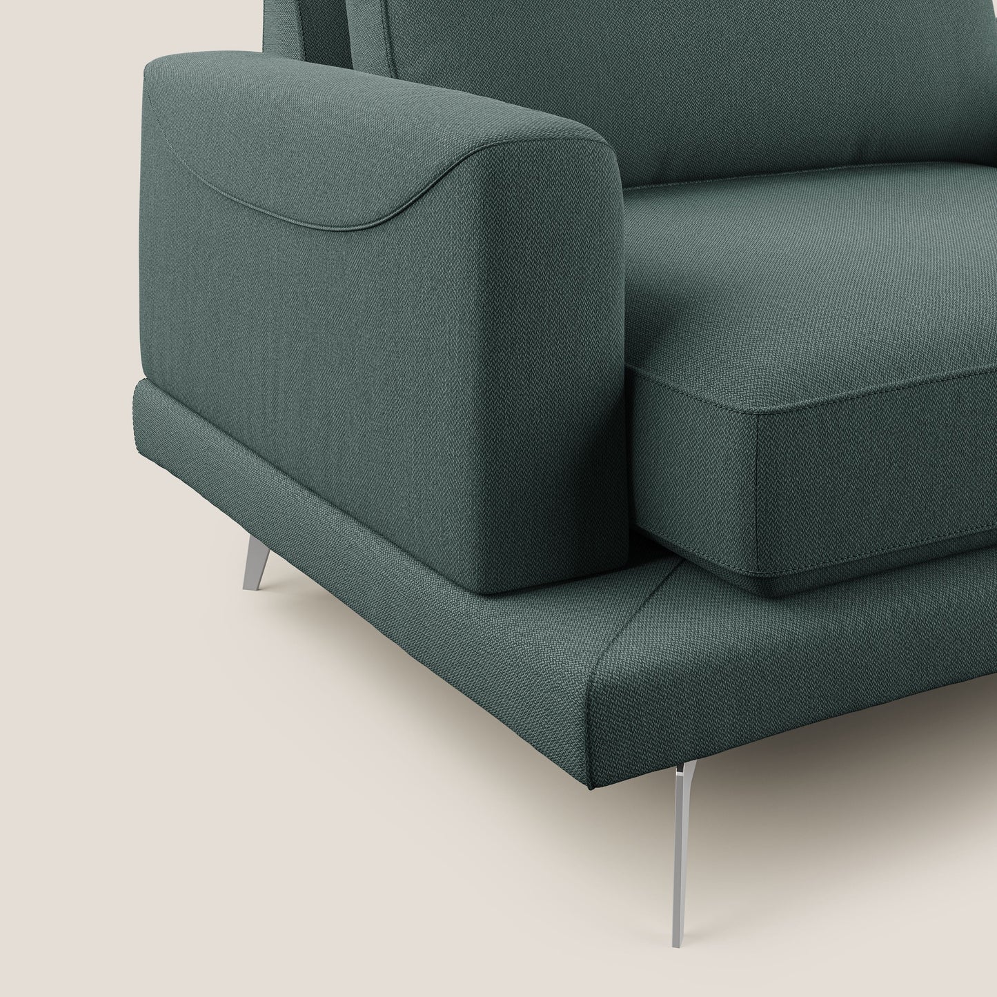 Dorian poltrona moderna in tessuto smacchiabile T05 verde