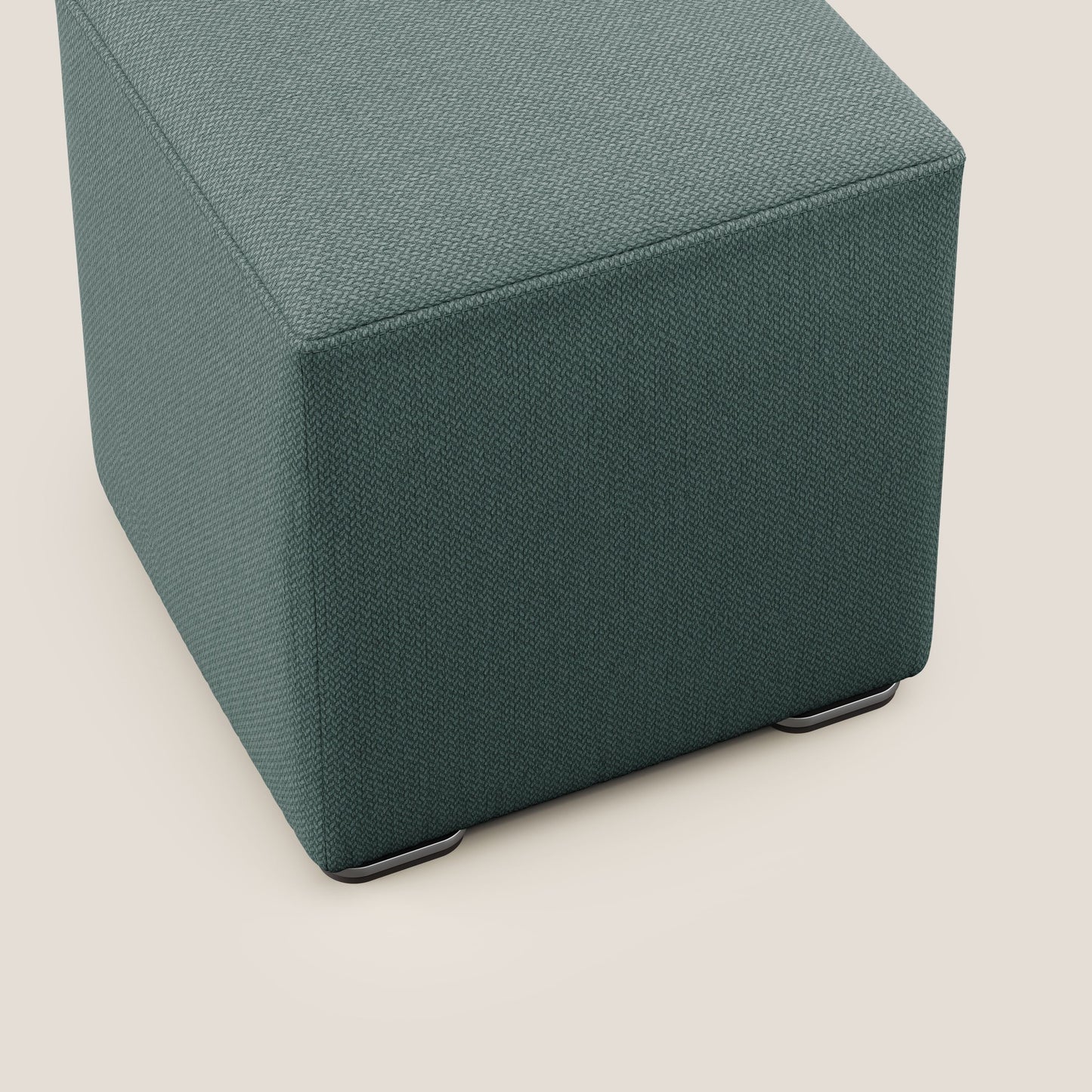 Pouf cubo in tessuto morbido smacchiabile T05 verde