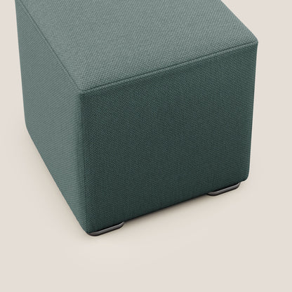 Pouf cubo in tessuto morbido smacchiabile T05 verde