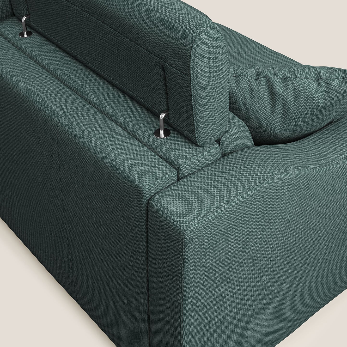 Amber divano letto matrimoniale 211 cm (mat. 160x197) MATERASSO H16 cm e RETE A DOGHE in tessuto smacchiabile T05 verde 