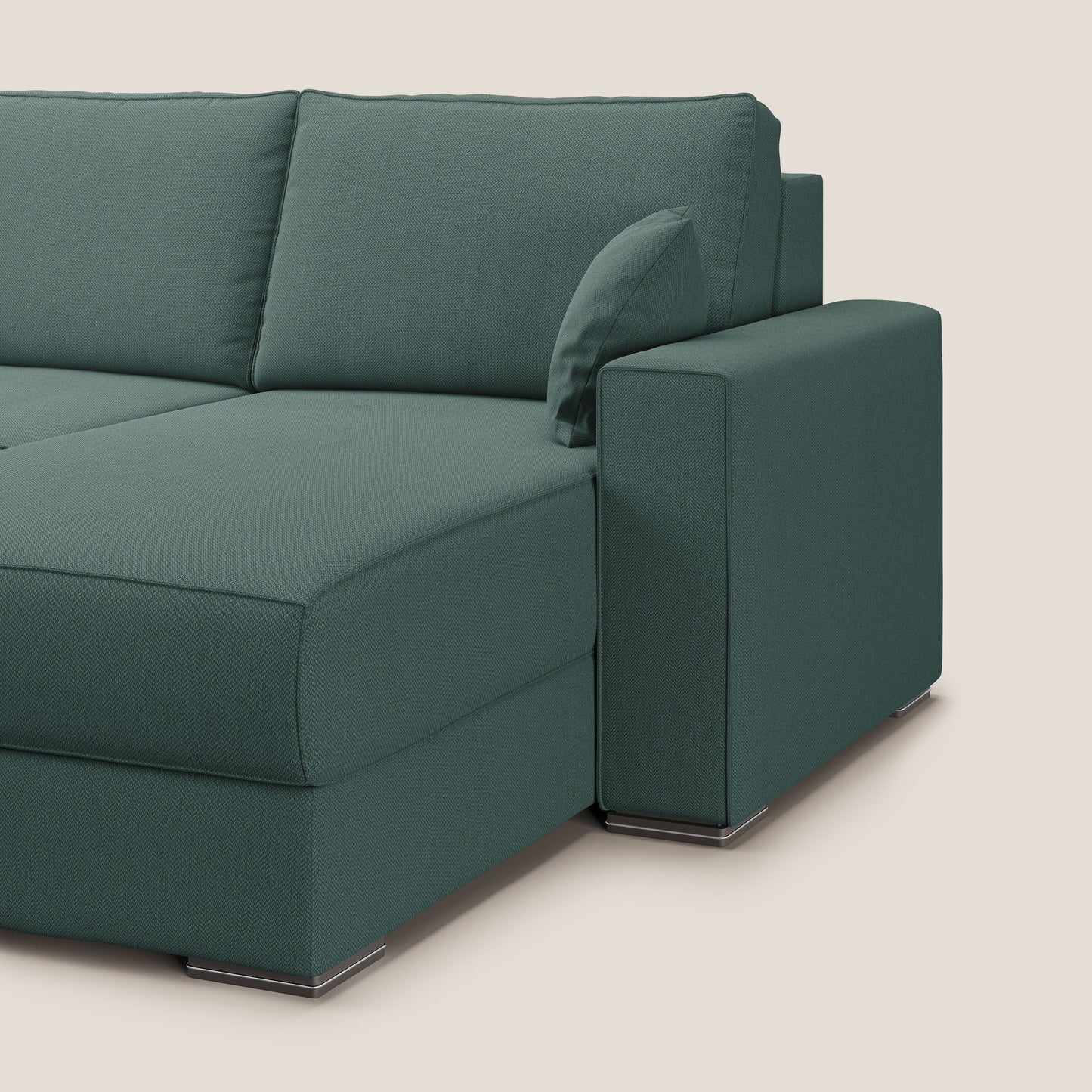 Dream Divano letto angolare in tessuto smacchiabile T05 verde 