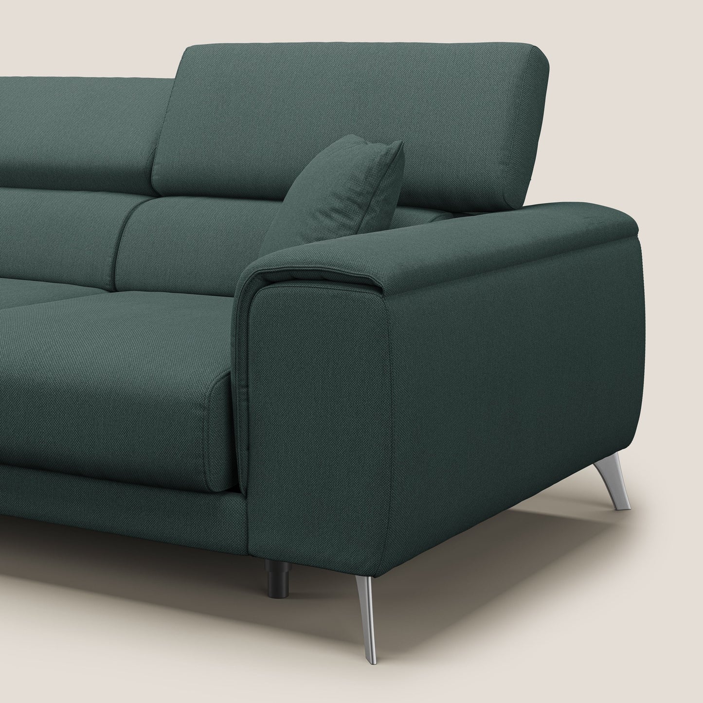 Divano Fusion con 3 sedute allungabili in tessuto smacchiabile T05 verde